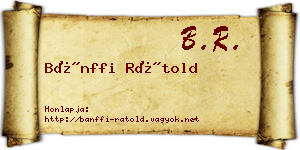 Bánffi Rátold névjegykártya
